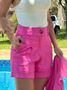 Short em Linho Coraline Rosa Chiclete