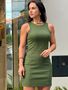Vestido Tubinho Alfaiataria Chloé Verde Militar