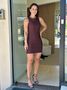 Vestido Tubinho Alfaiataria Chloé Coffee