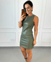 Vestido Courino Tubinho Verde Militar Chloé 