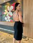 Vestido Midi Costas Abertas Diamond Preto