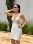 Vestido Curto Fiorella Areia