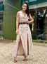 Vestido Longo Areia Iara