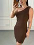 Vestido Tubinho Curto Nula Manga Penélope Marrom