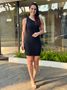 Vestido Curto Nula Manga Romana Preto