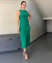 Vestido Midi Tassi Canelado Verde