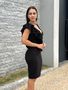 Vestido Tubinho Babados Verônica Preto