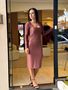 Vestido Midi Manga Longa Yasmin Marrom 