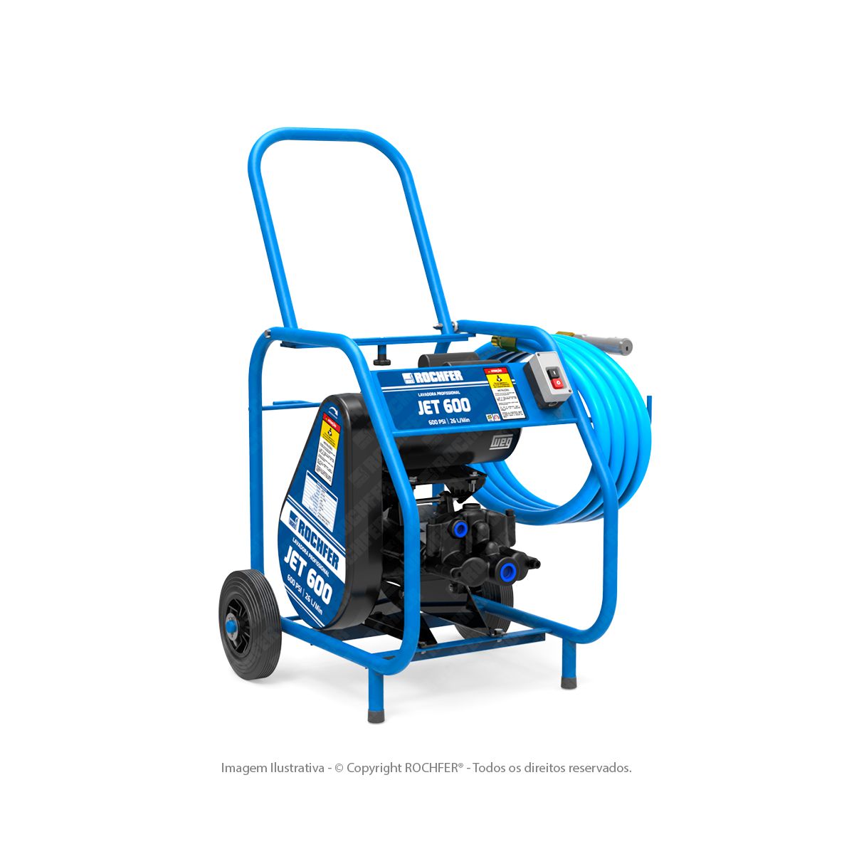 Lavadora Pressão Profissional Jet 600 Completa - Motor 3cv - Trifásico