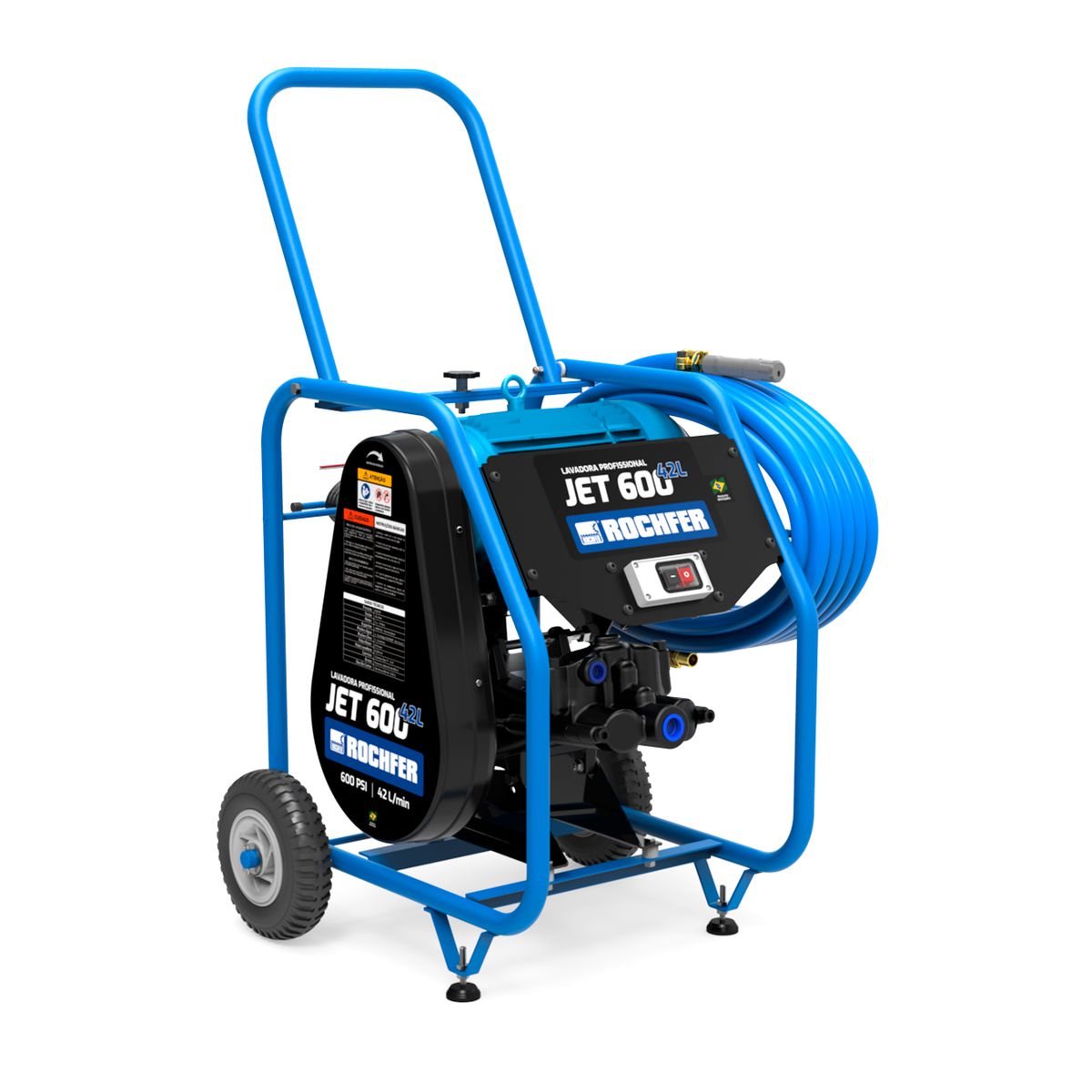 Lavadora Pressão Profissional JET 600/42L Completa - Motor 5cv - Trifásico