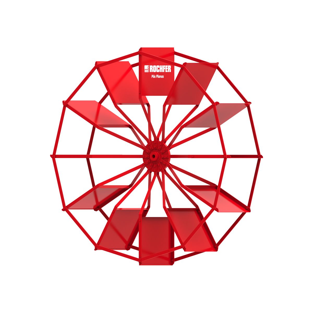 Roda D'água 1,65 x 0,48 m - Pás Planas