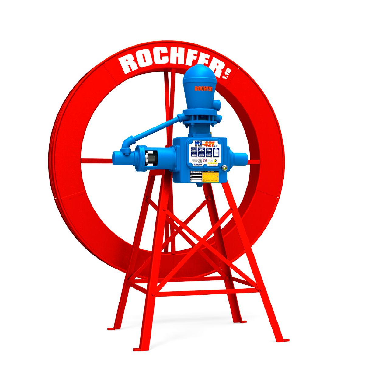 Bomba Rochfer Ultra-42 Flex + Roda D'água 1,10 x 0,13 m + Suporte