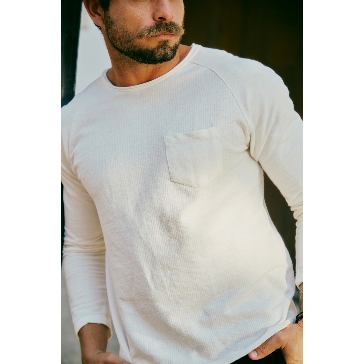 Blusa Raglan Nature Corte a Fio Off white Atento Store