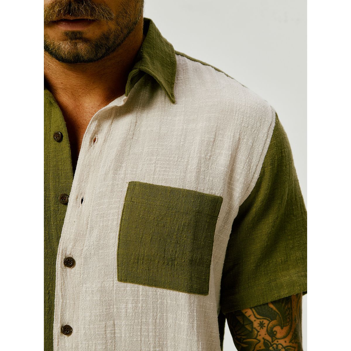 Camisa Mar Bicolor - Verde 
