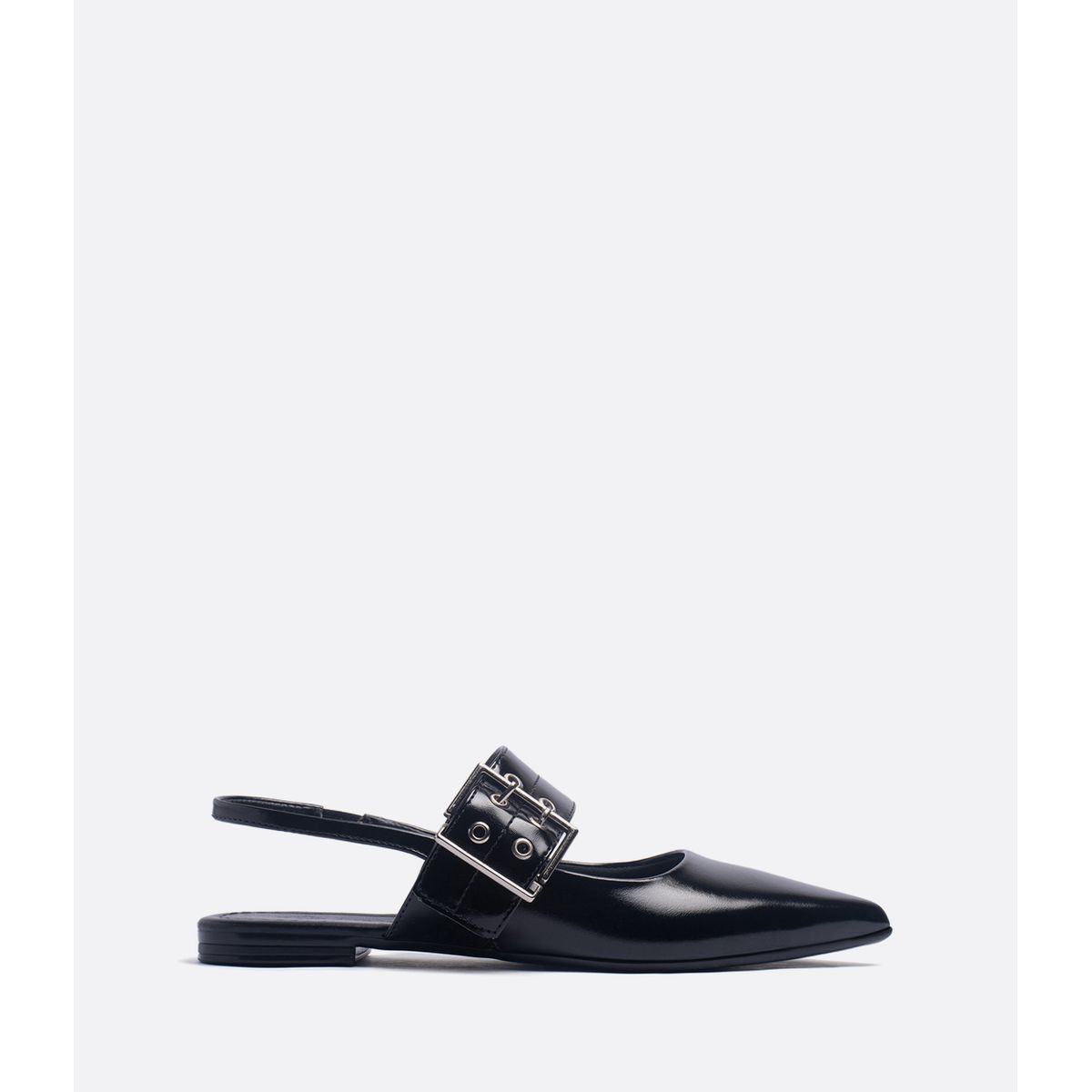 Slingback Navy Preto