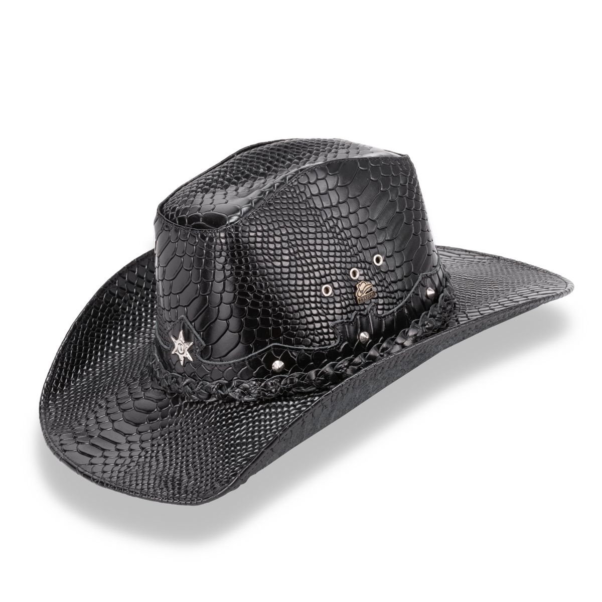 Chapéu Traiado Americano com estrela Snake Preto - SHOP TRAIADO