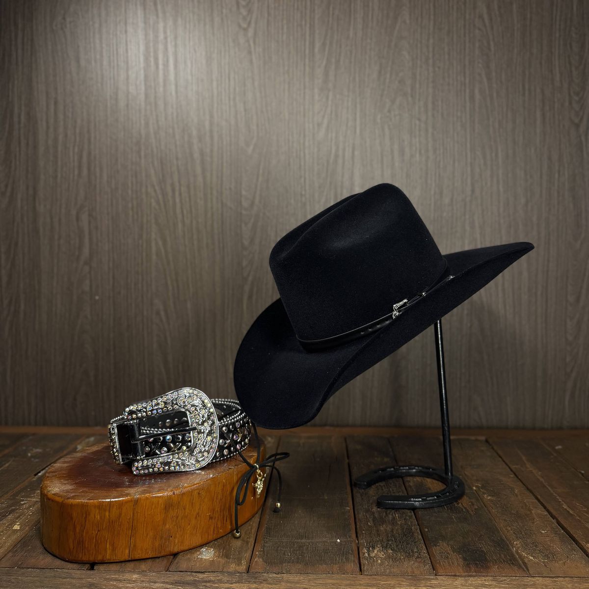 Kit Rodeio Chapéu Montana Couro + Cinto + Choker -... - CLUB 21 COUNTRY