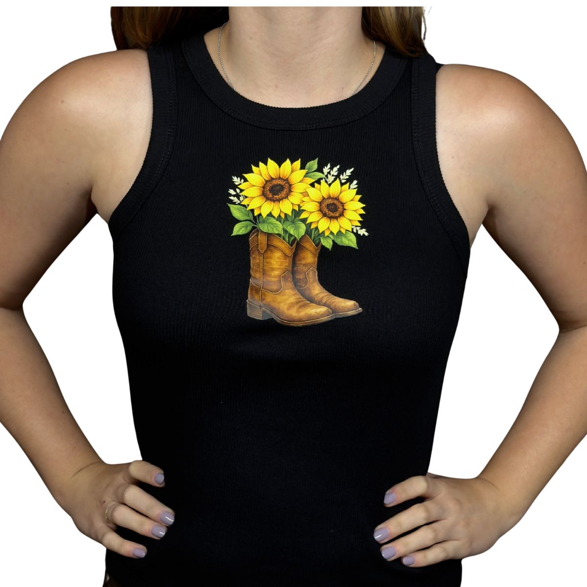 Camiseta Regata Canelada Country Preta Bota - REGA... - CLUB 21 COUNTRY