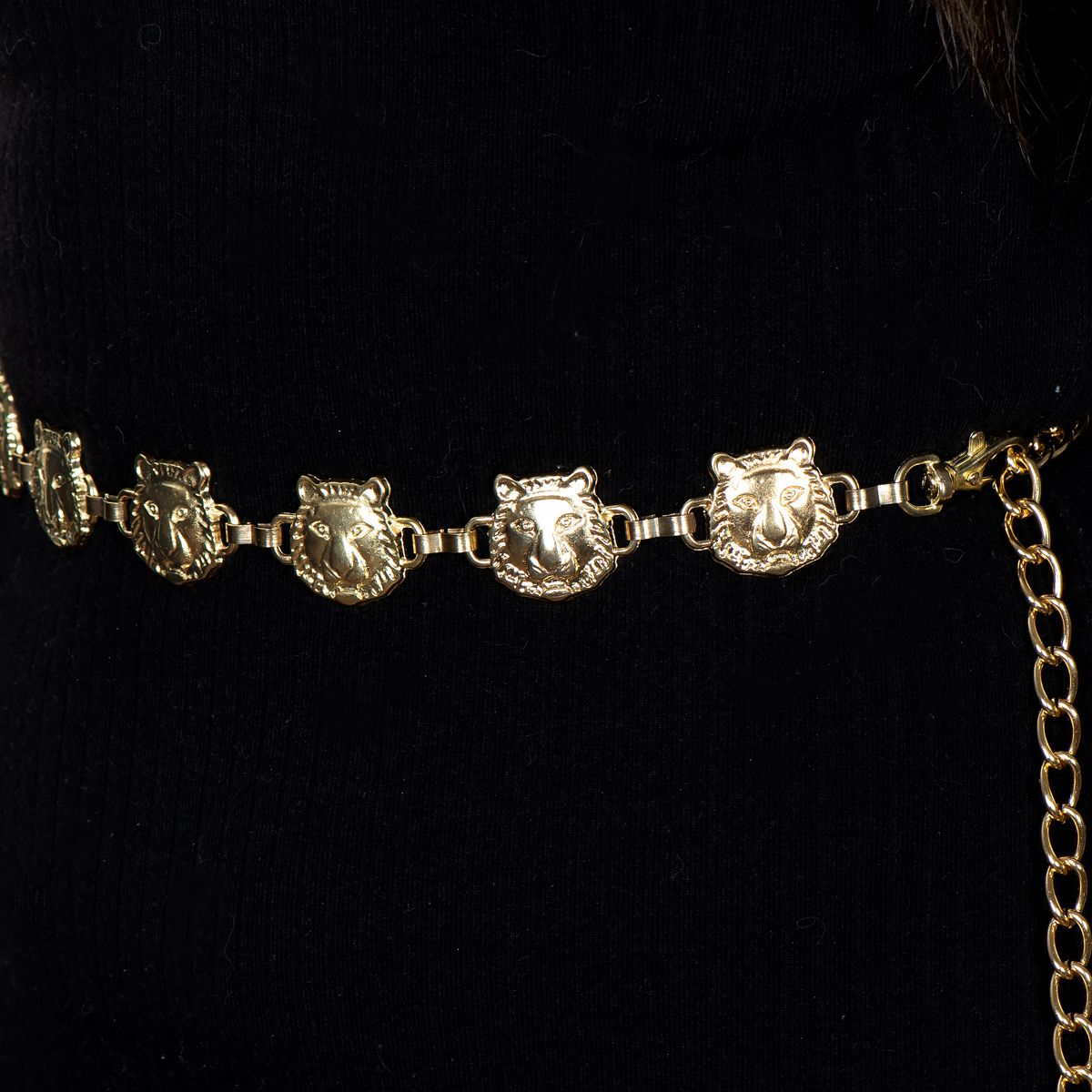 Cinto de Metal Leaozinho com Corrente Dourado - CI... - CLUB 21 COUNTRY