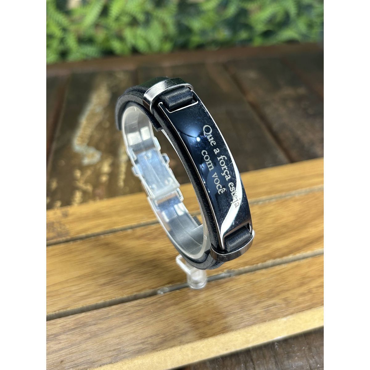 Pulseira de Couro Sintético Country Unissex Preta ... - CLUB 21 COUNTRY