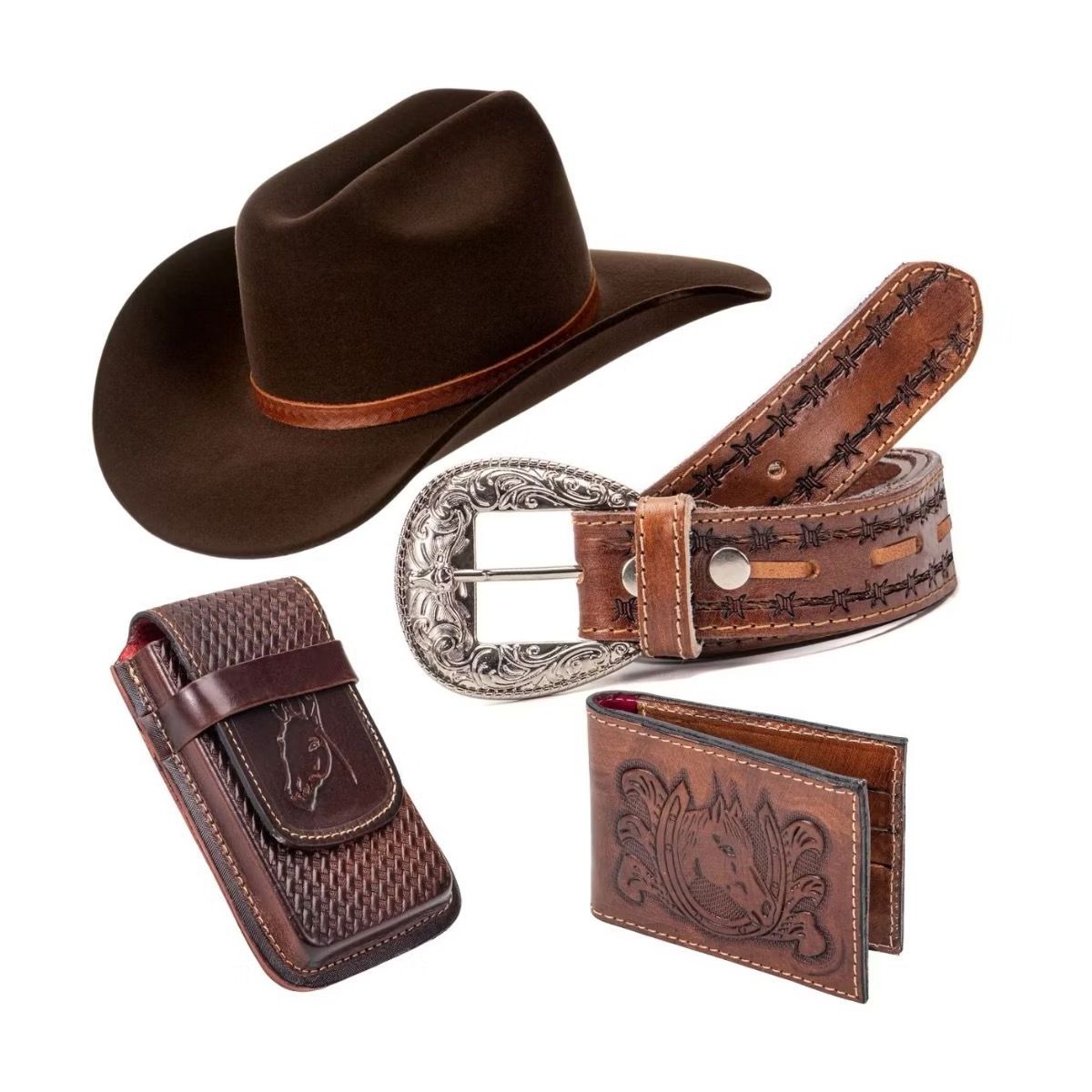 Kit Country Rodeio Chapéu Montana Couro + Cinto + ... - CLUB 21 COUNTRY