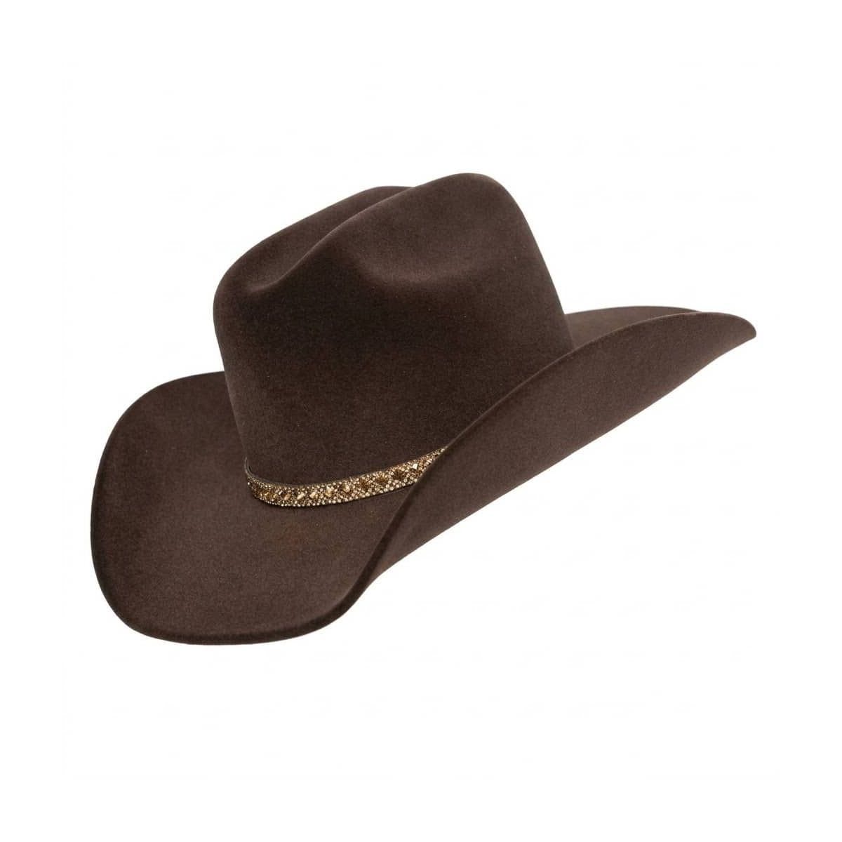 Chapéu Country Diamond Aba 10 Café com Bandinha de... - CLUB 21 COUNTRY