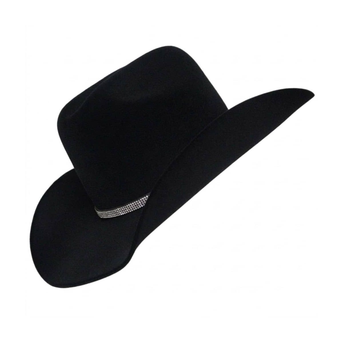 Chapéu Country Diamond Aba 10 Preto com Bandinha d... - CLUB 21 COUNTRY