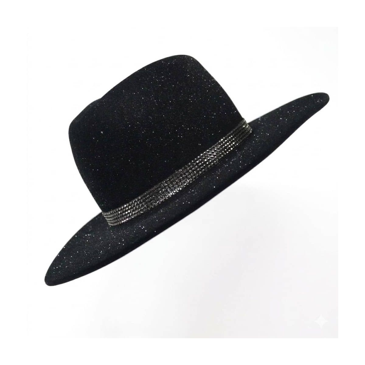 Chapéu Fedora Lauana Glitter Preto Aba Média Reta ... - CLUB 21 COUNTRY
