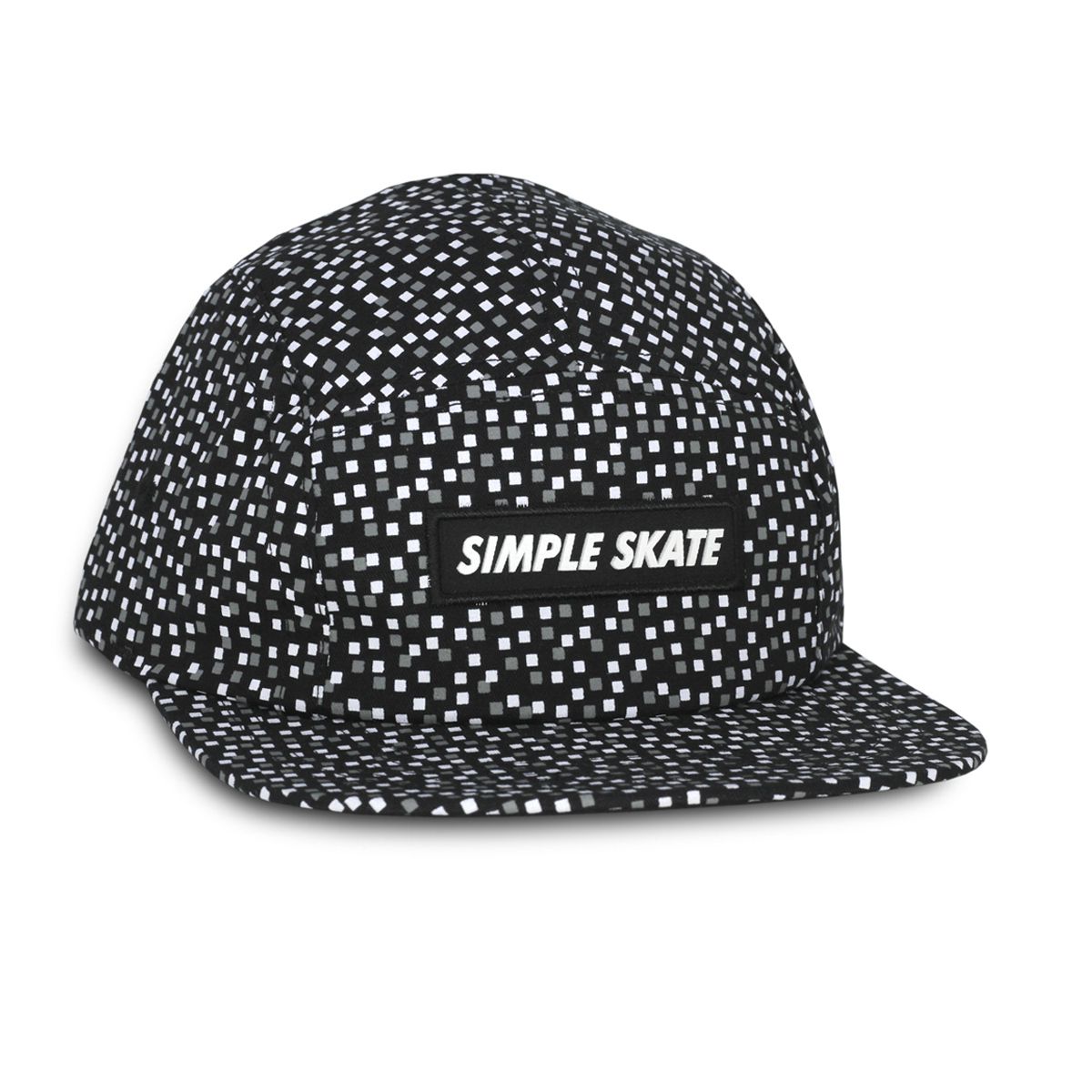 BONÉ 5 PANEL SIMPLE PIXELS BLACK