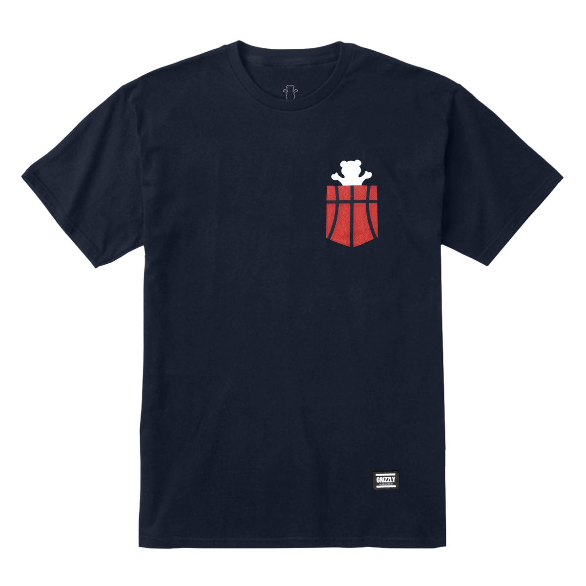 Camiseta Grizzly Tee Play Pocket Navy