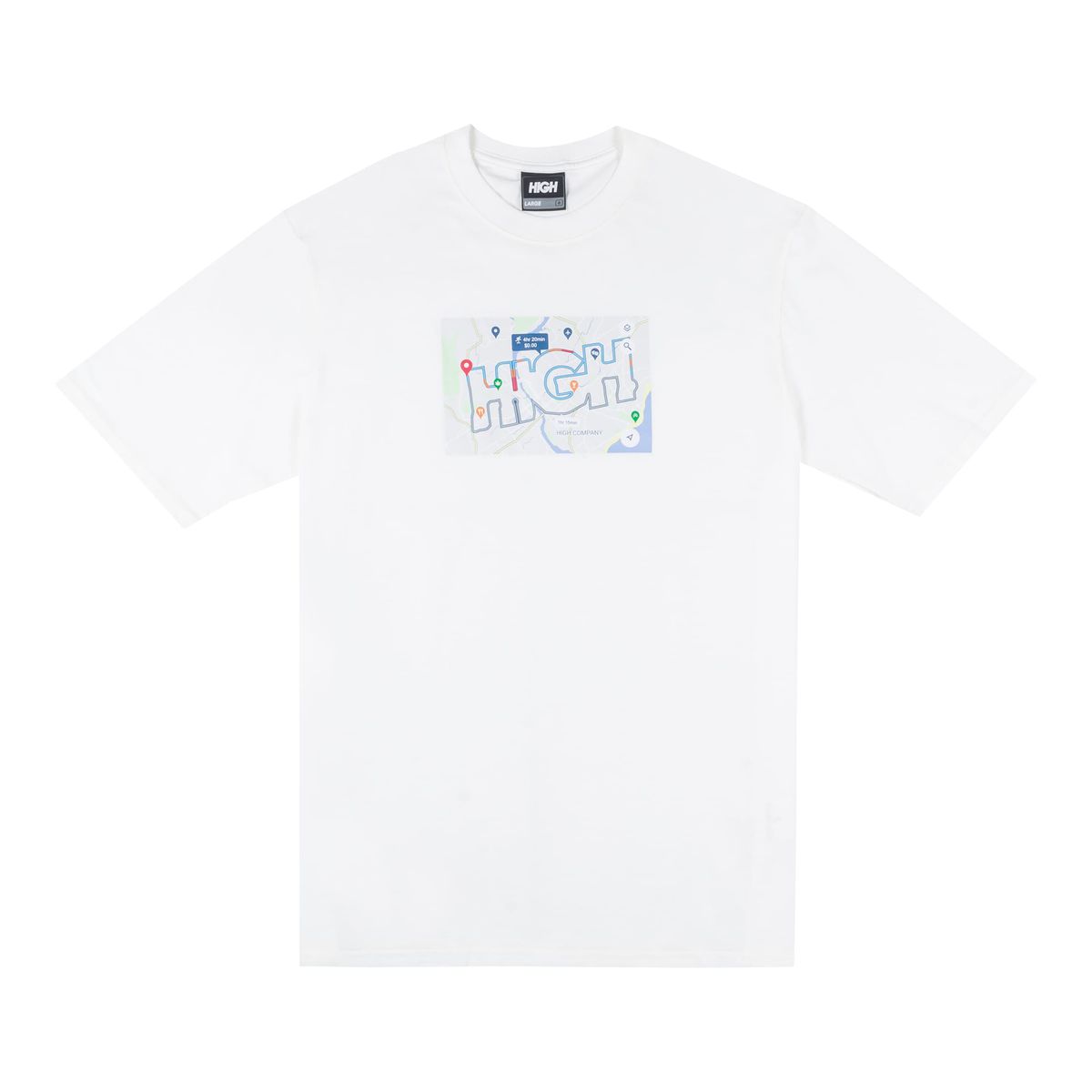 Camiseta High Tee Maps White