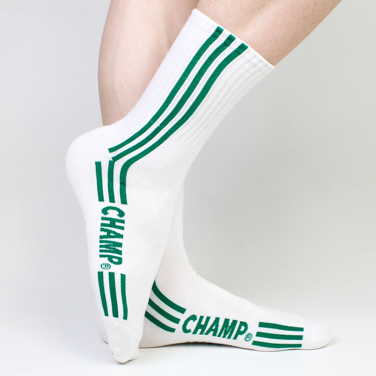 Meias Su;py Cano Alto Champ White Green