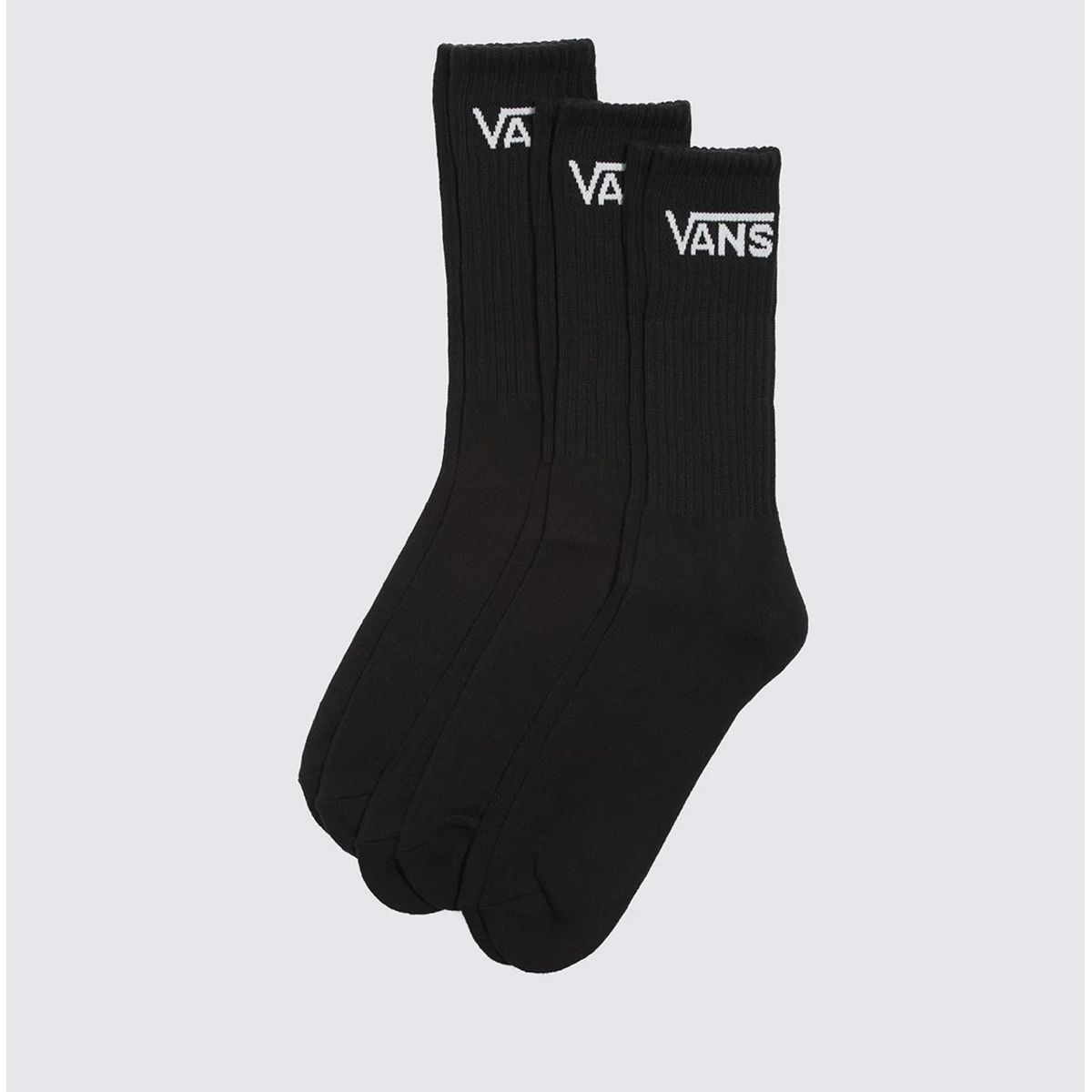 Meia Vans Class Crew 41/45 Black (Pack 3) 