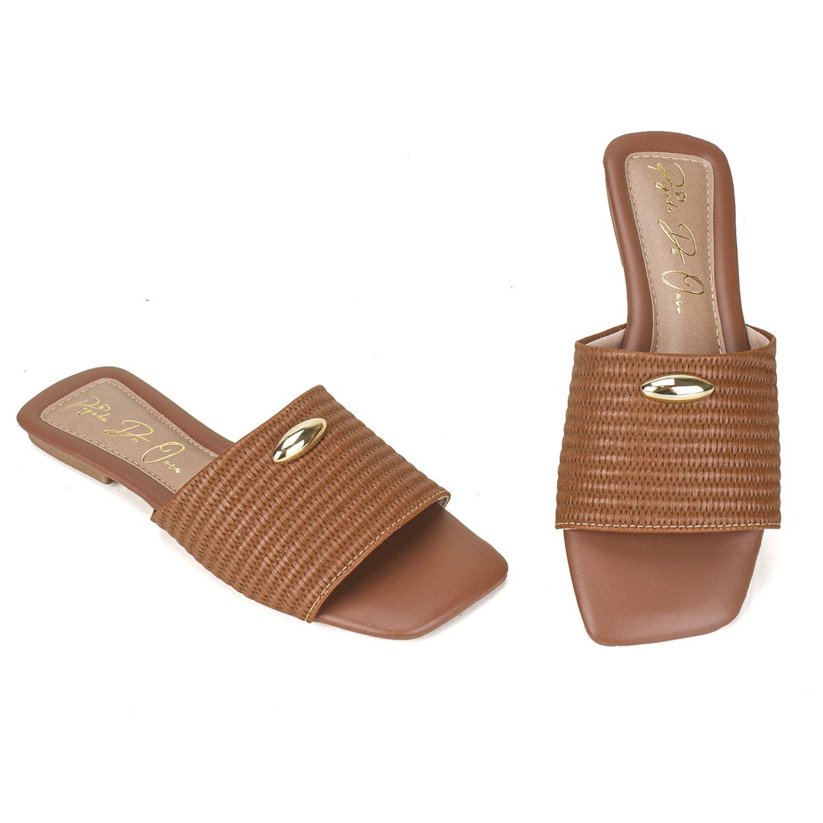 Sandália Rasteira Caramelo