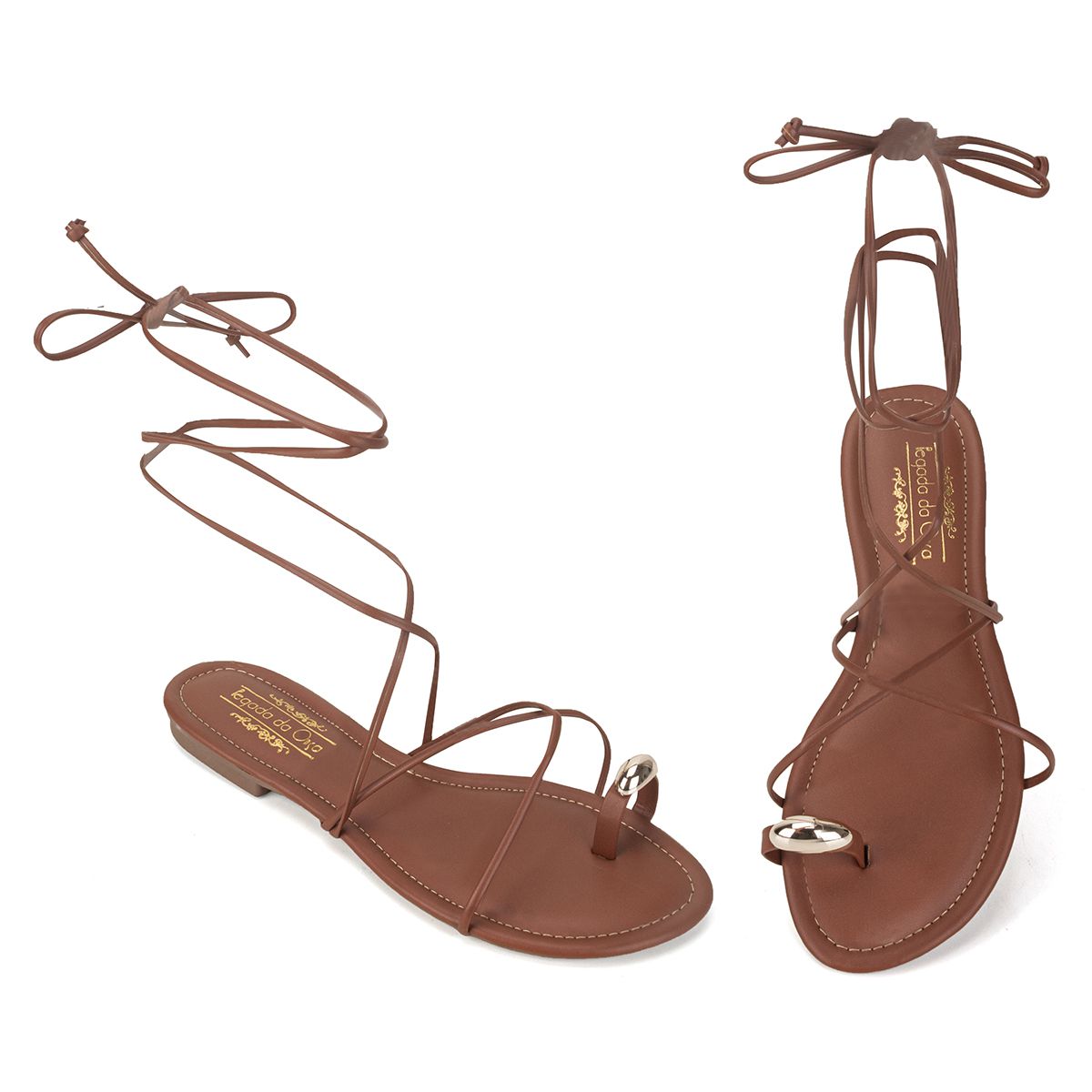 Sandália Rasteira Caramelo