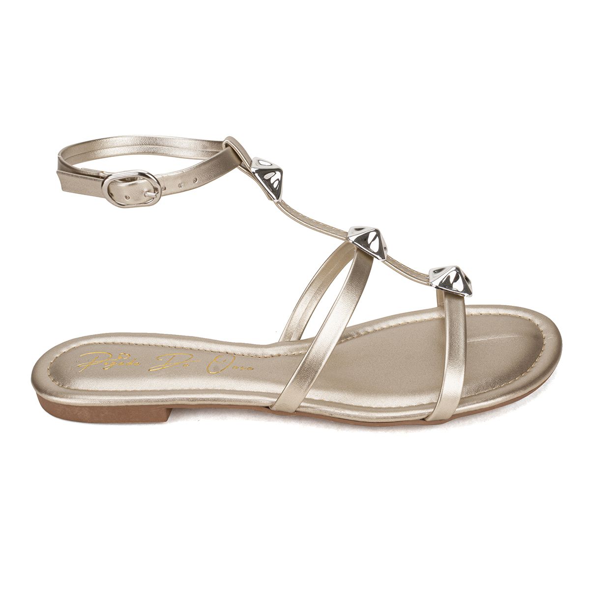 Sandália Rasteira Dourada