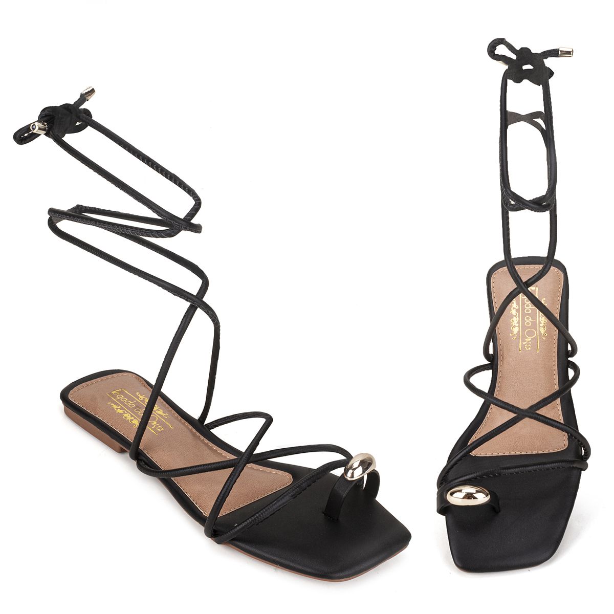 Sandália Rasteira Preto