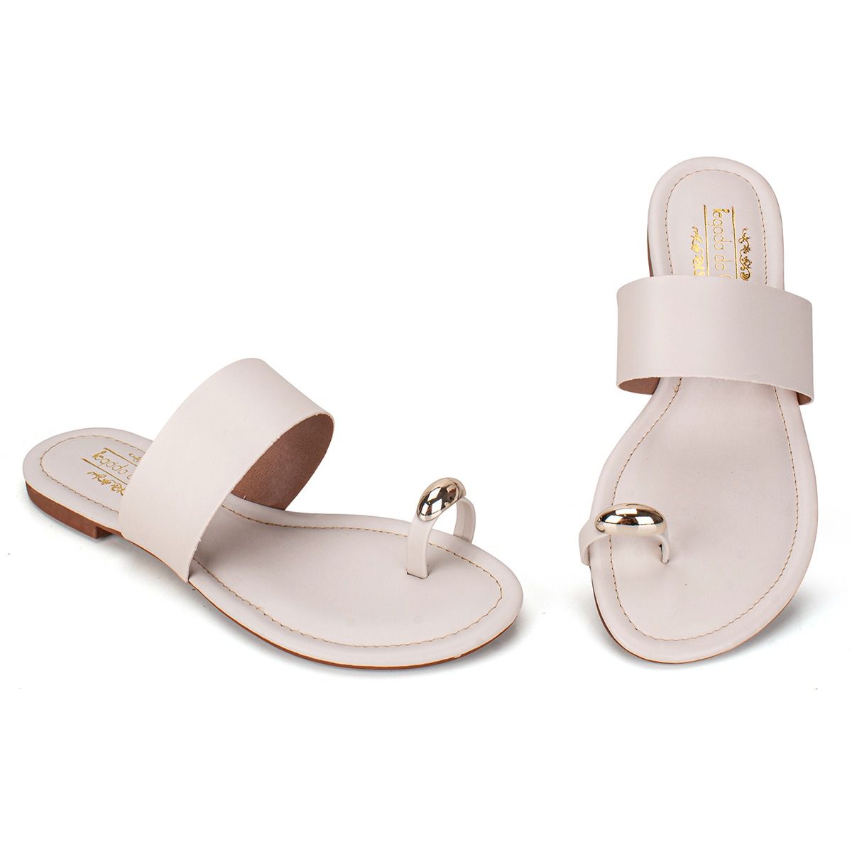 Sandália Rasteira Off White 