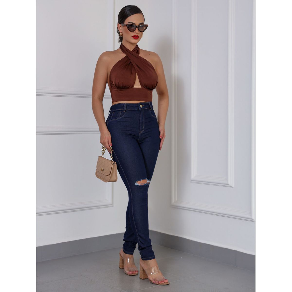Calça jeans com rasgo no joelho sale