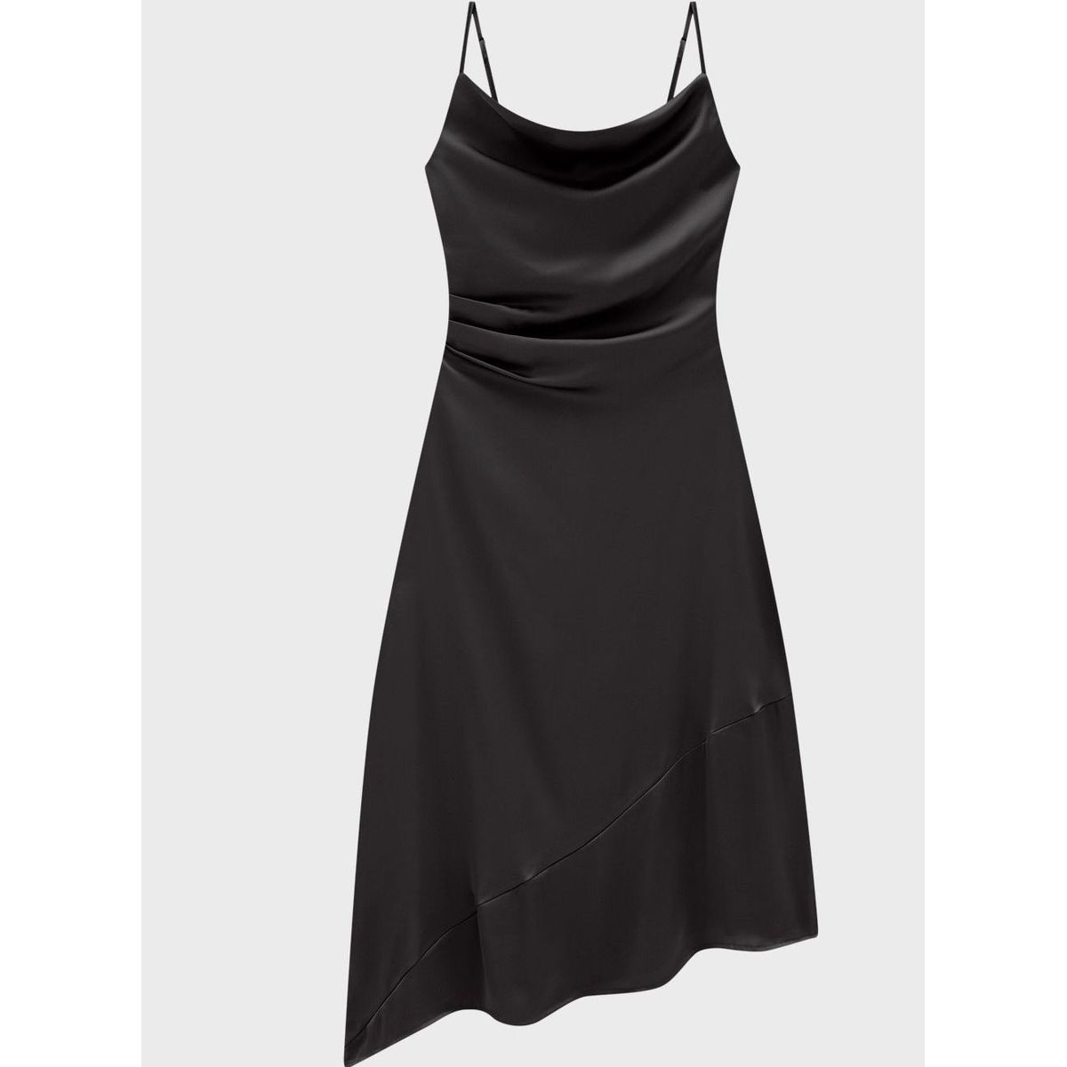Vestido Midi Recorte Assimétrico Em Cetim - ENFIM - Fátima Modas
