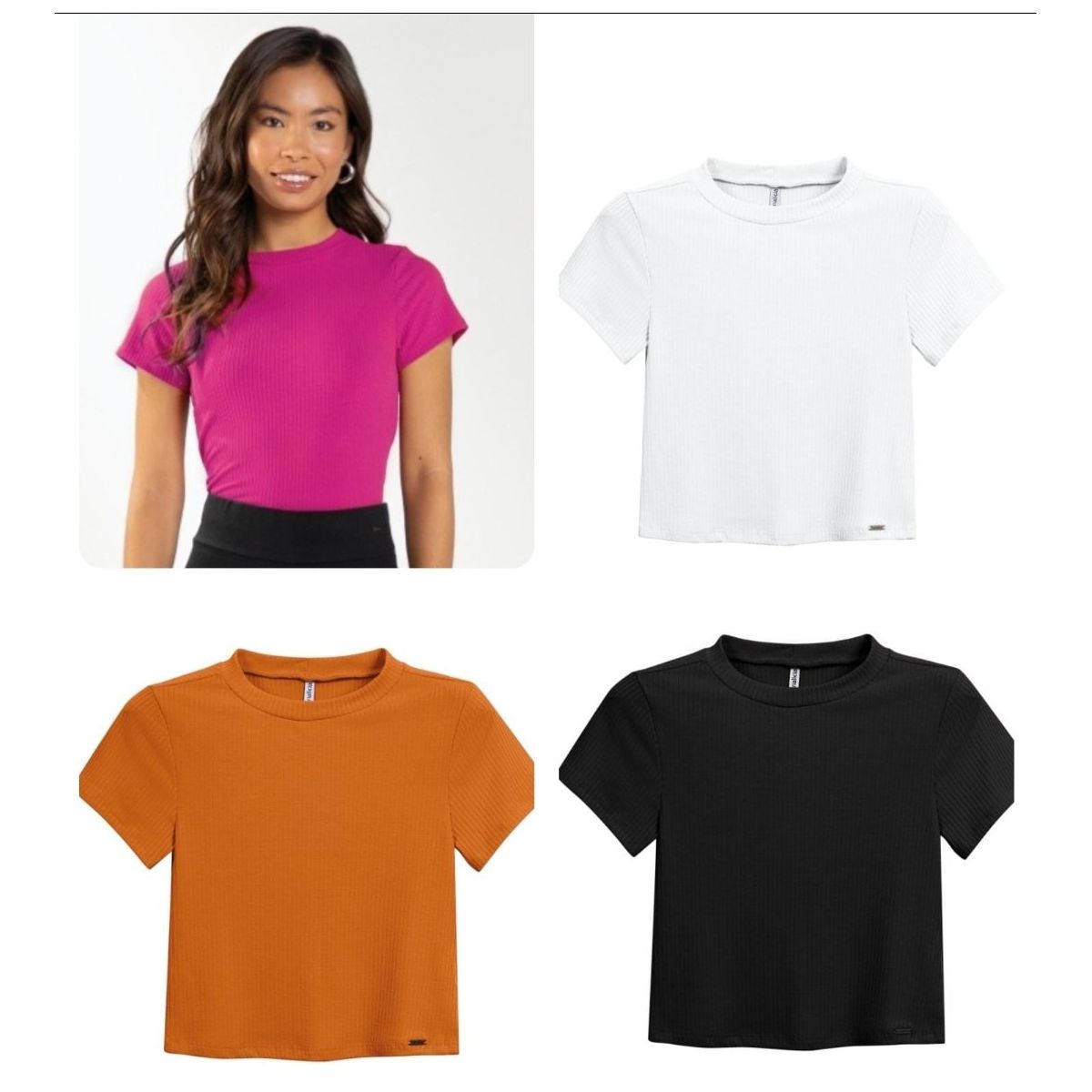 Blusa Canelada Branca Marialicia - Fátima Modas