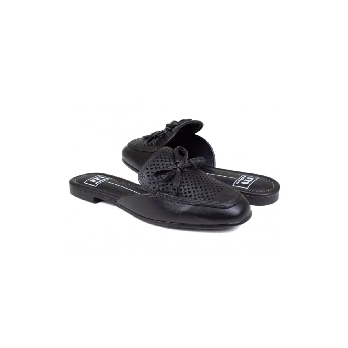 Mule Feminino Moleca Napa Lazer - PRETO - Fátima Modas