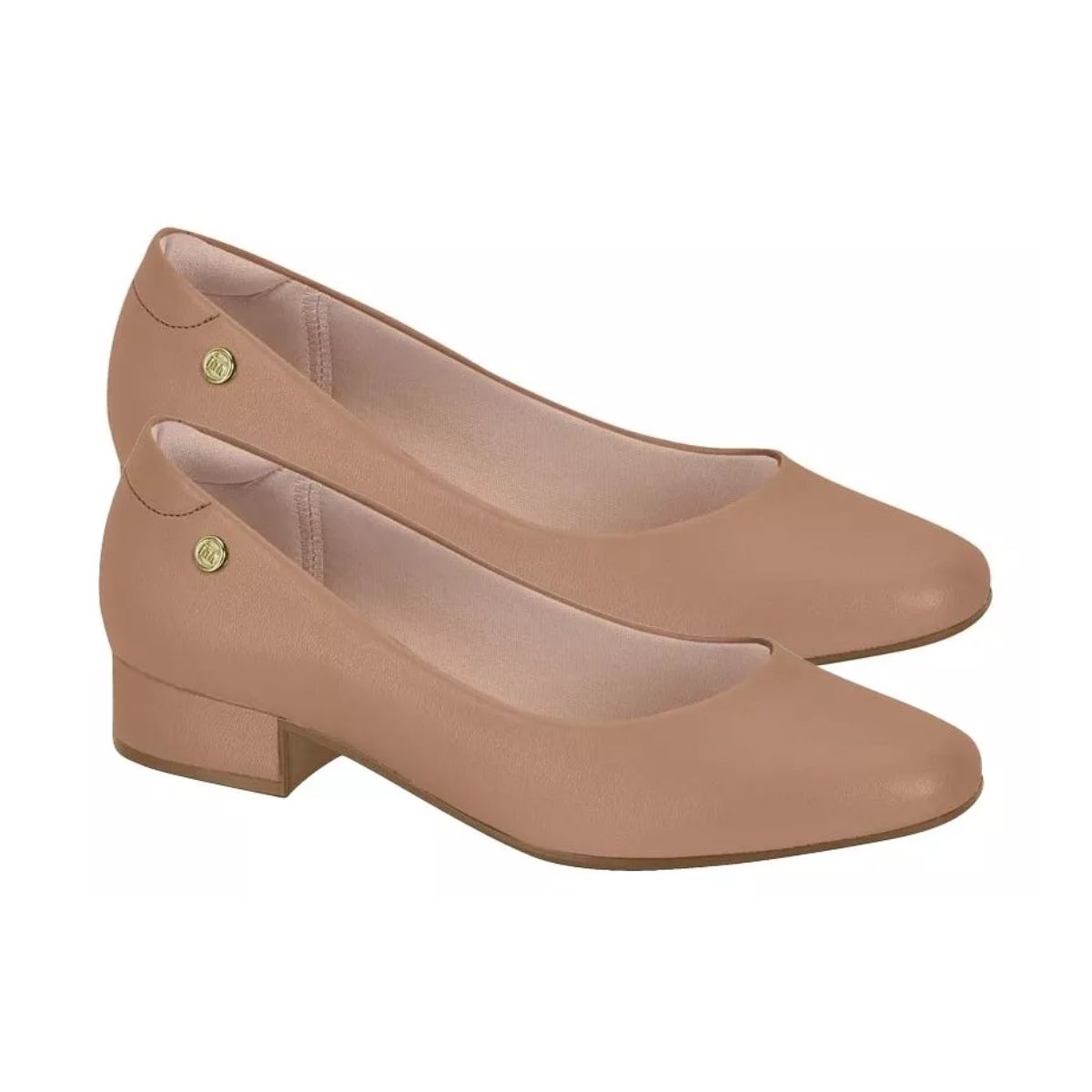 Sapato Salto Baixo Moleca Nude Feminino - Fátima Modas