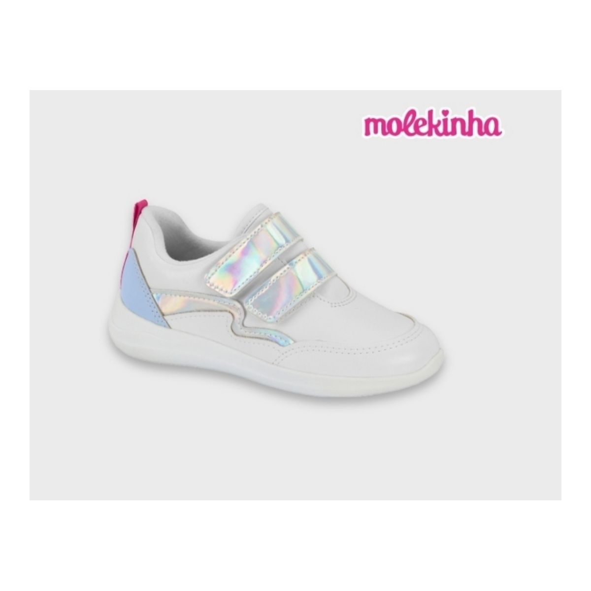 Tênis Branco Molekinha com velcro - Fátima Modas