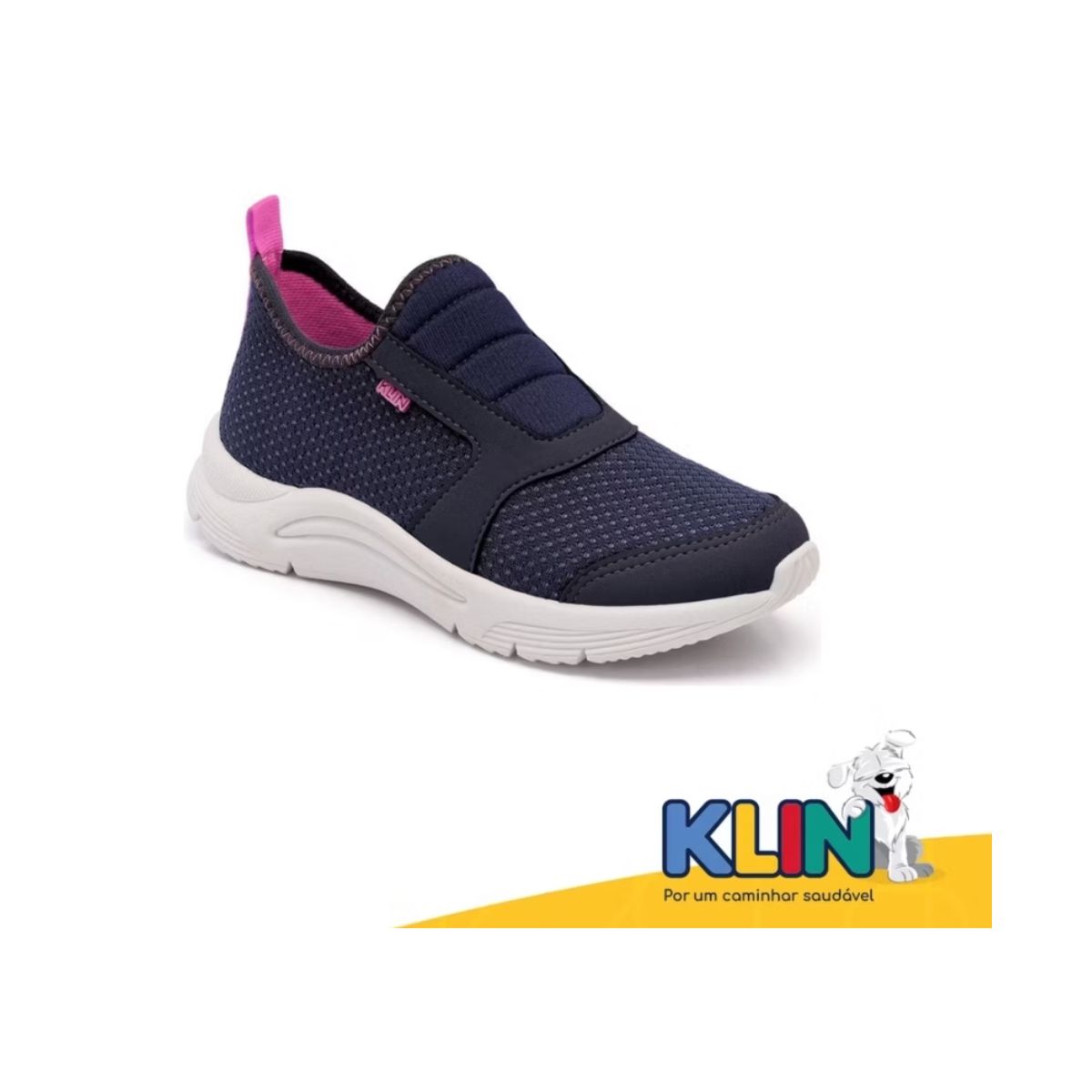 Tênis Infantil Klin New Sport Menina Marinho/Rosa - Fátima Modas
