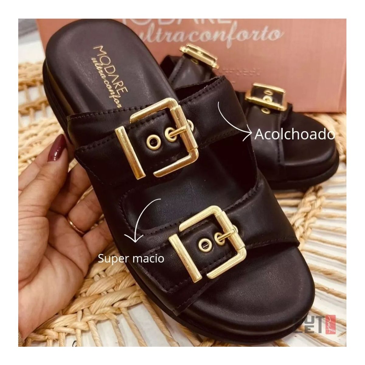  Chinelo Modare Flatform Comfort Duas Tiras Femini... - Fátima Modas