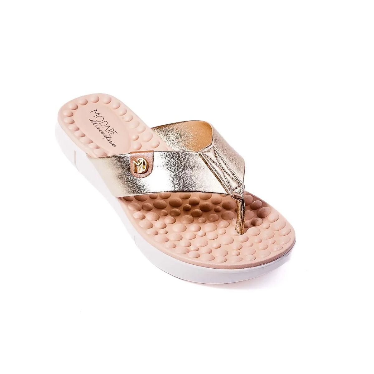 Chinelo Conforto Massageador Modare Dourado - Fátima Modas