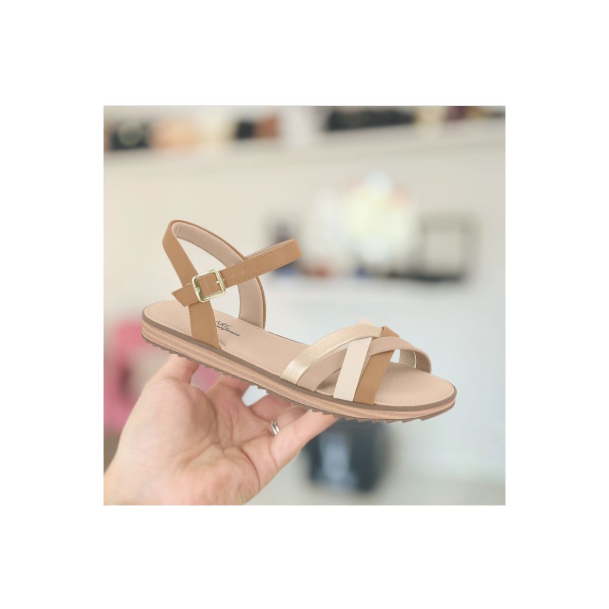 Sandália Rasteira Modare Dourado - Fátima Modas