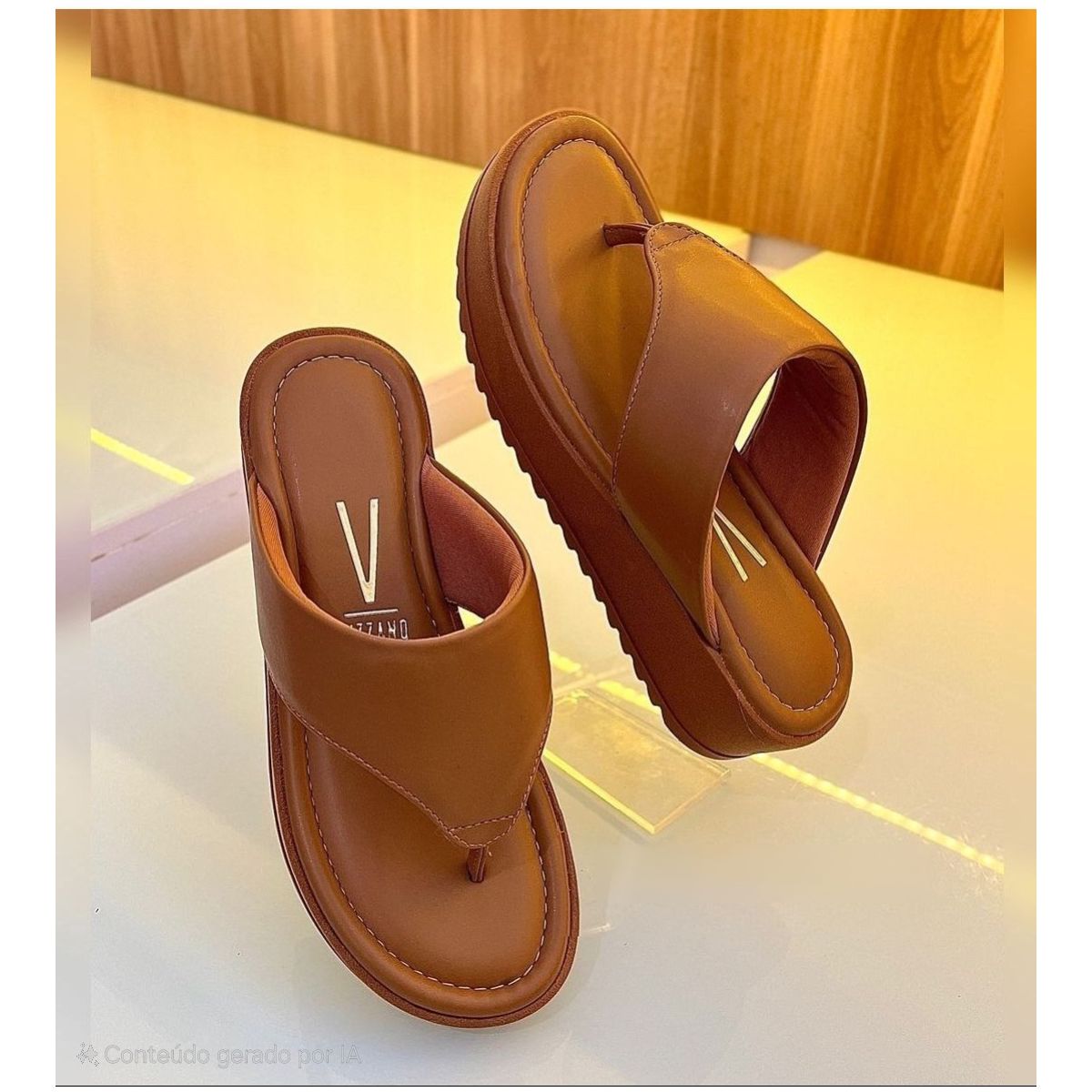 Chinelo Feminino Vizzano Flatform Tiras Largas Cam... - Fátima Modas