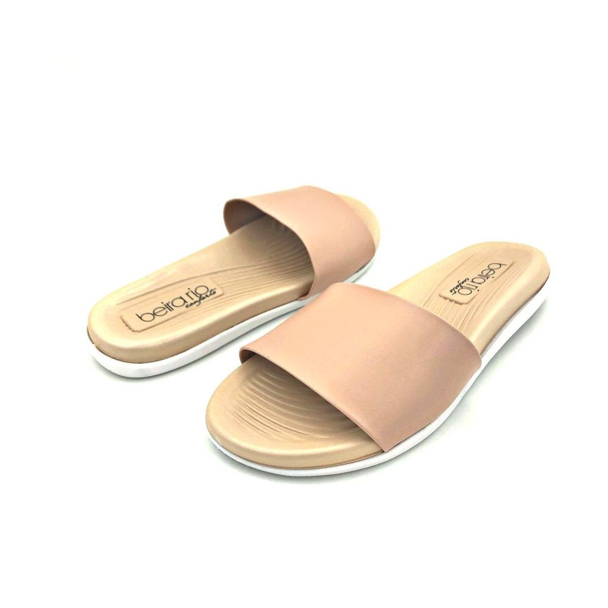 Chinelo Slide Beira Rio Conforto Nude - Fátima Modas